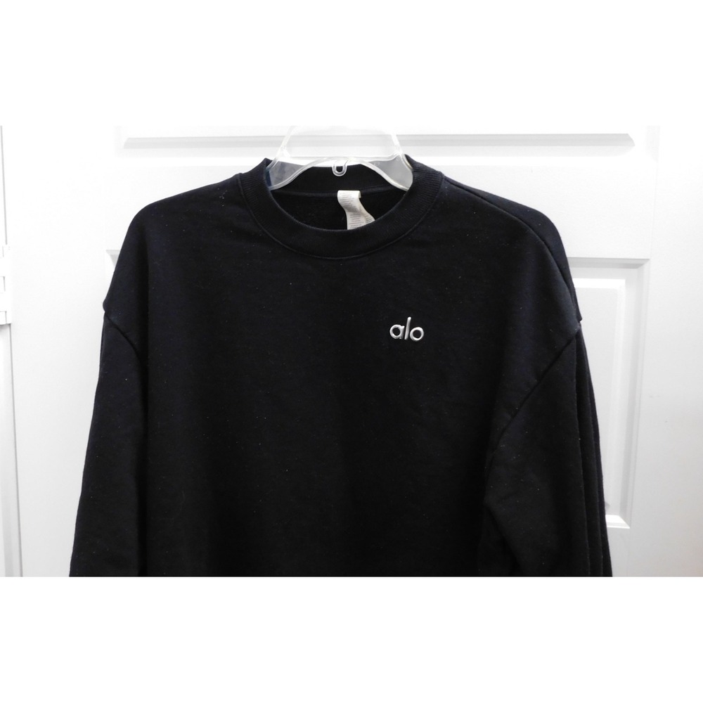 Alo Yoga Accolade Crew Neck Pullover Sweatshirt Black U3031RG sz S - Picture 3 of 4
